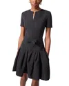 Carolina Herrera Floral Jacquard Short-sleeve Mini Dress In Black