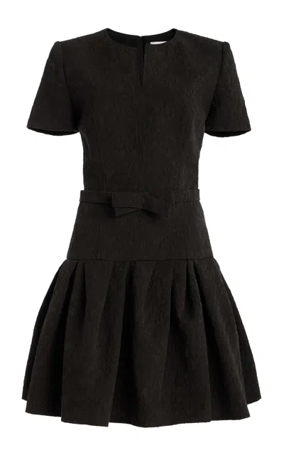 Carolina Herrera Brocade Mini Dress In Black