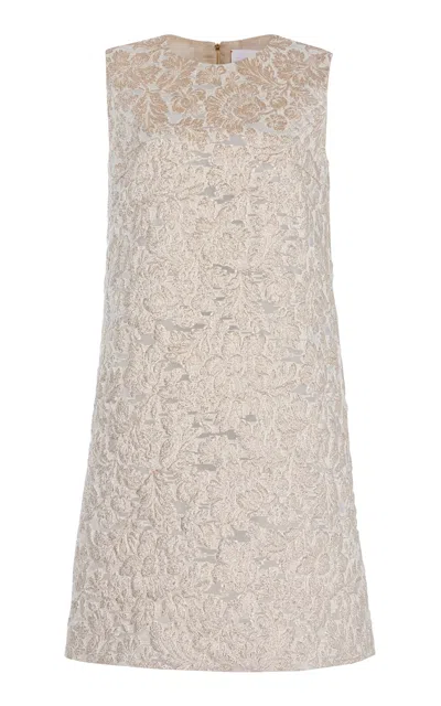 Carolina Herrera Brocade Mini Dress In Gold