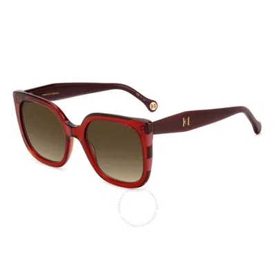 Carolina Herrera Brown Cat Eye Ladies Sunglasses Her 0128/s 0c8c/ha 54 In Red