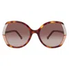 Carolina Herrera Brown Gradient Butterfly Ladies Sunglasses Ch 0051/s 0c1h/ha 58 In Brown