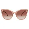 Carolina Herrera Brown Gradient Cat Eye Ladies Sunglasses Her 0091/s 0l93/ha 56 In Pink