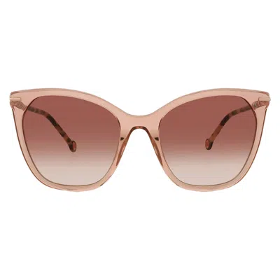 Carolina Herrera Brown Gradient Cat Eye Ladies Sunglasses Her 0091/s 0l93/ha 56 In Pink