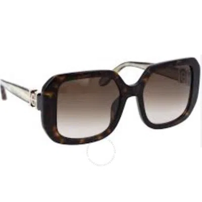 Carolina Herrera Brown Gradient Rectangular Ladies Sunglasses Shn619m 0722 53