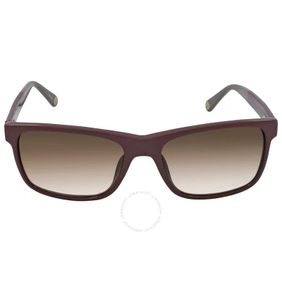 Carolina Herrera Brown Gradient Rectangular Sunglasses She657 0gfp 56 In Brown / Violet