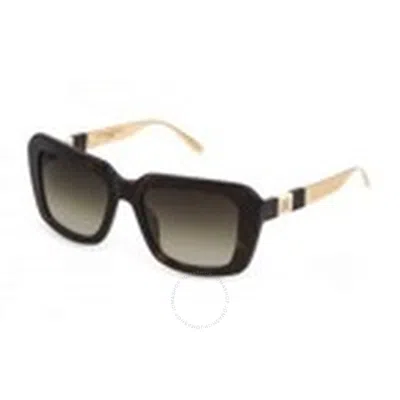 Carolina Herrera Brown Rectangular Ladies Sunglasses Shn619m 01gr 53 In Black