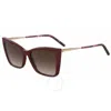 Carolina Herrera Brown Shaded Cat Eye Ladies Sunglasses Her 0180/s 06k3/ha 57