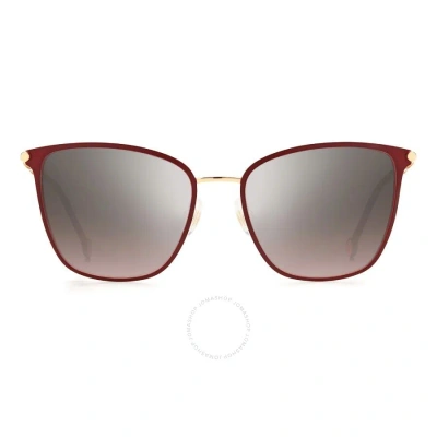 Carolina Herrera Brown Shaded Square Ladies Sunglasses Ch 0030/s 0noa/nq 56 In Brown / Burgundy / Gold