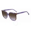 Carolina Herrera Brown Shaded Violet Square Ladies Sunglasses Ch 0062/s 0e53/qr 57 In Brown/purple