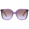 Carolina Herrera Brown Shaded Violet Square Ladies Sunglasses Ch 0062/s 0e53/qr 57 In Multi