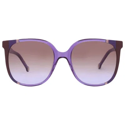 Carolina Herrera Brown Shaded Violet Square Ladies Sunglasses Ch 0062/s 0e53/qr 57 In Multi
