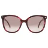 Carolina Herrera Brown Square Ladies Sunglasses Her 0136/s 0k4g/ha 55 In Red