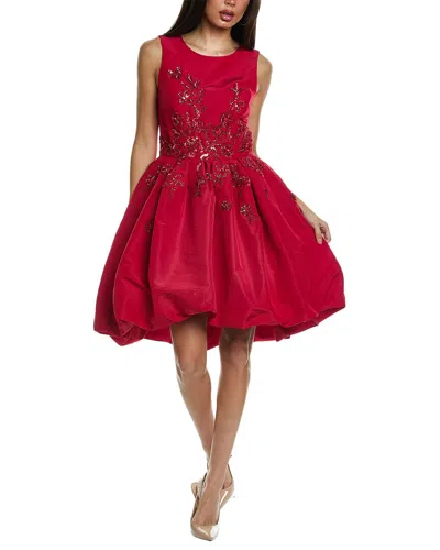 Carolina Herrera Bubble Silk A-line Dress In Red