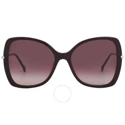 Carolina Herrera Burgundy Shaded Butterfly Ladies Sunglasses Ch 0025/s 0lhf/3x 58