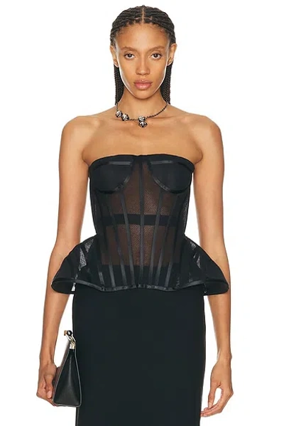 Carolina Herrera Strapless Tulle Bustier Top In Multi