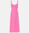 Carolina Herrera Thin-strap Crepe Bustier Midi Dress In Pink