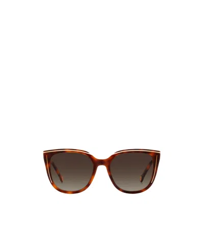 Carolina Herrera Butterfly Frame Full Rim Sunglasses In Brown