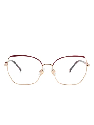Carolina Herrera Butterfly-frame Glasses In Gold