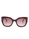 Carolina Herrera Butterfly-frame Sunglasses In 红色