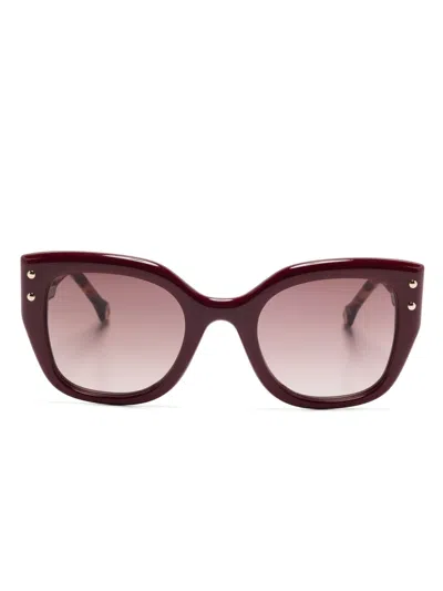 Carolina Herrera Butterfly-frame Sunglasses In 红色