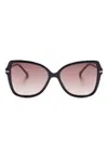 Carolina Herrera Butterfly-frame Sunglasses In Black