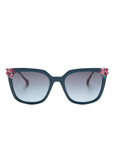Carolina Herrera Butterfly-frame Sunglasses In Blue