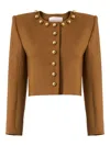Carolina Herrera Button-collar Jacket In Brown