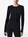 Carolina Herrera Button-front Cropped Cardigan In Black