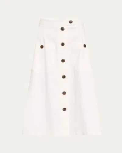 Carolina Herrera Button Front Midi Skirt