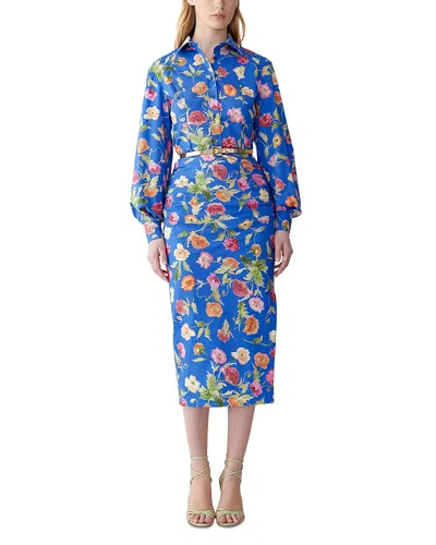 Carolina Herrera Poppy Print Button-up Shirt In Blue
