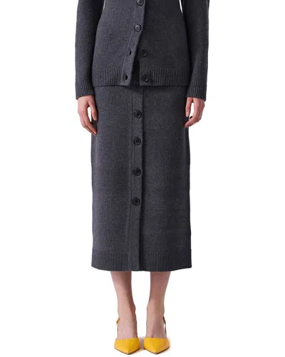 CAROLINA HERRERA CAROLINA HERRERA BUTTON FRONT WOOL & CASHMERE-BLEND MIDI SKIRT