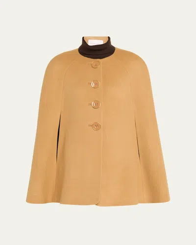 Carolina Herrera Button-front Wool Cape