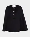 Carolina Herrera Button-front Wool Cape In Black