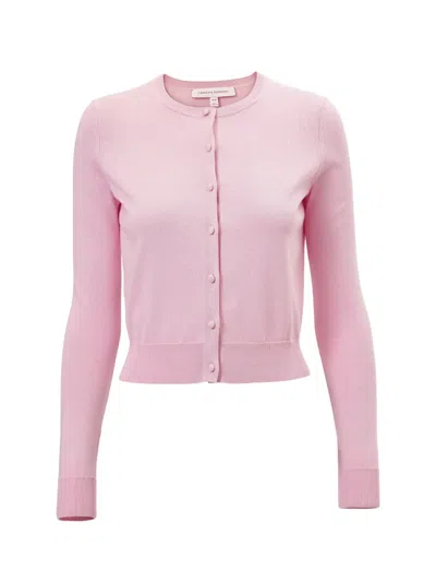 Carolina Herrera Button-up Cropped Cardigan In Pink