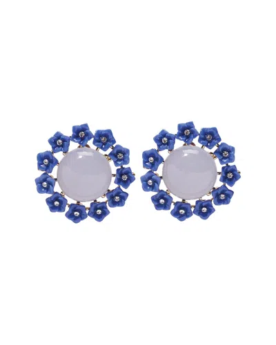 Carolina Herrera Cabochon & Flower Stud Earrings In Multi