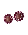 Carolina Herrera Cabochon & Flower Stud Earrings In Brown