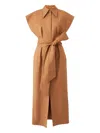 Carolina Herrera Cotton Midi Shirt Dress In Brown