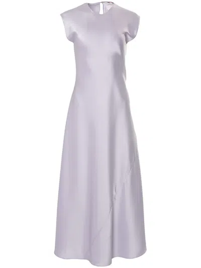 Carolina Herrera Sleeveless Satin Midi Dress In Lilac