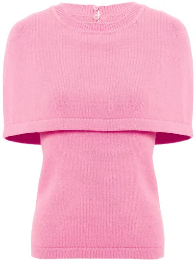 Carolina Herrera Cape Knitted Top In Pink