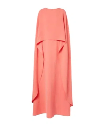 Carolina Herrera Caped Crêpe Gown In Pink