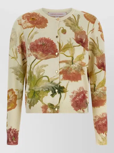 CAROLINA HERRERA FLORAL-PRINT CARDIGAN
