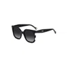 Carolina Herrera Her 0128/s 80s/9o 54 Women's Sunglasses - Black And White Frame, Grey Gradient Lens In Black