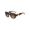 Carolina Herrera Her 0186/s C9k-ha 52 Women's Sunglasses - Havana White Frame, Brown Gradient Lenses In Multi