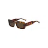 Carolina Herrera Her 0187/s O63-70 50 Women's Sunglasses - Havana Red Frame, Brown Lenses In Multi