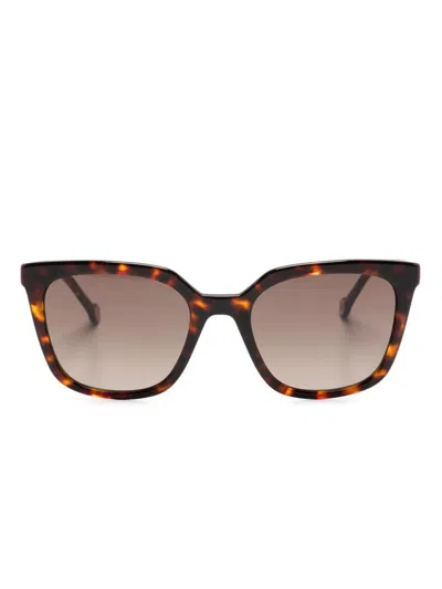 Carolina Herrera Havan Red Metal Sunglasses In Brown