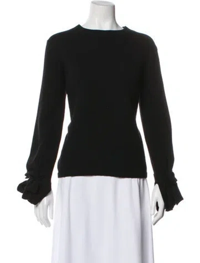 Pre-owned Carolina Herrera Cashmere Bateau Neckline Sweater In Black