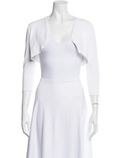 Pre-owned Carolina Herrera Cashmere Bolero In White