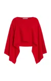 Carolina Herrera Cashmere Cape Sweater In Red