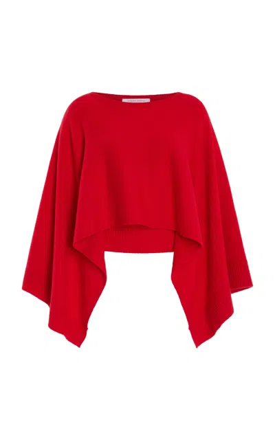 Carolina Herrera Cashmere Cape Sweater In Red