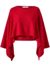 Carolina Herrera Cashmere Cape Sweater In Red